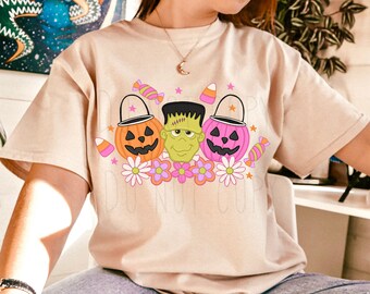 Halloween Frankenstein Floral PNG Tshirt Sublimation