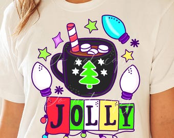 Hot Chocolate Christmas PNG Tshirt Sublimation