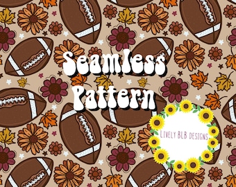 Floral football automne répétant la conception de fichier de modèle sans couture