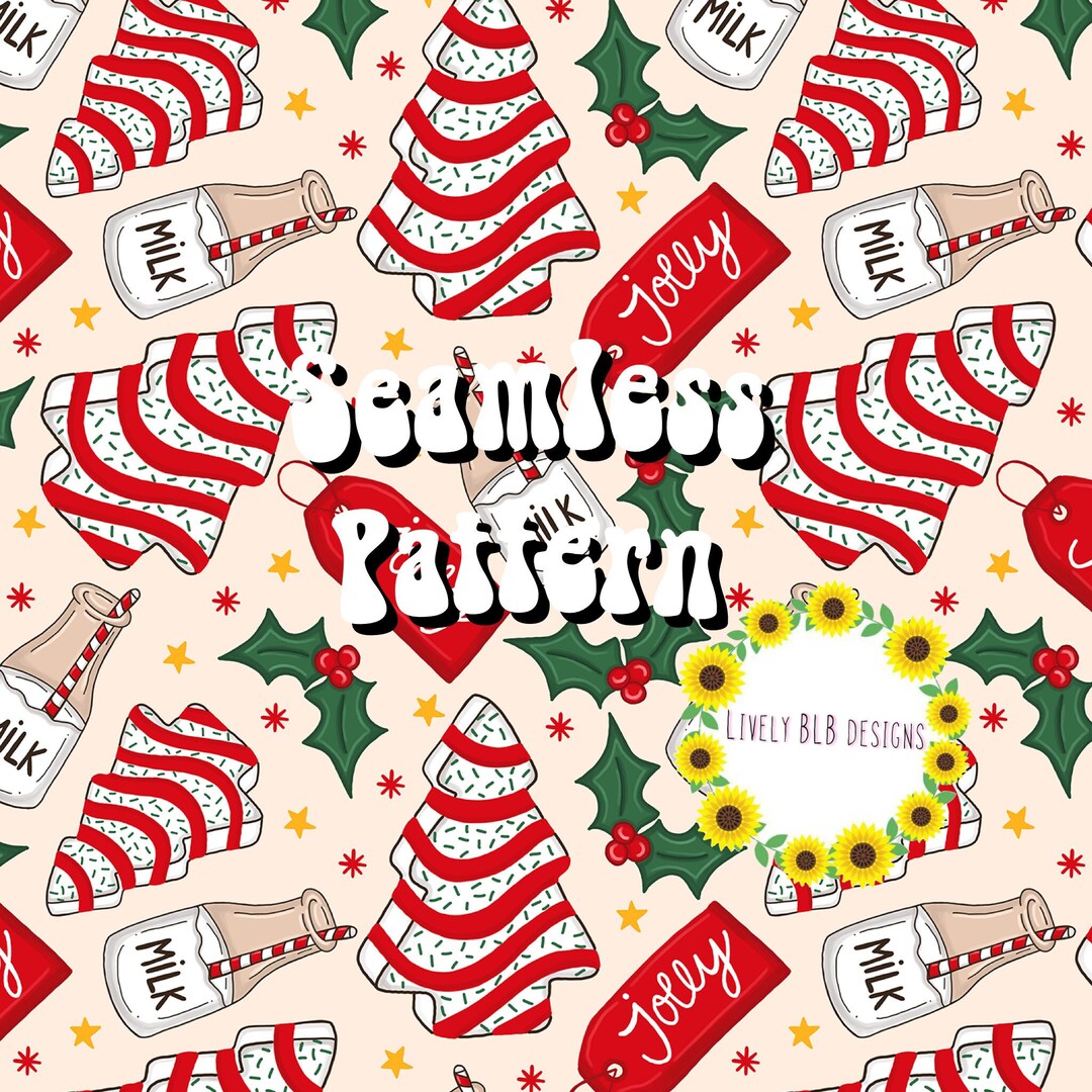 Jolly Christmas Cakes Repeating Seamless Pattern File Design - Etsy