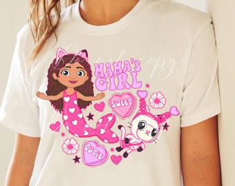 Valentines Mamas Girl Dollhouse PNG Tshirt Sublimation