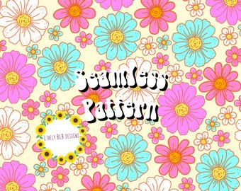 Spring Floral Repeating Seamless Pattern File Design