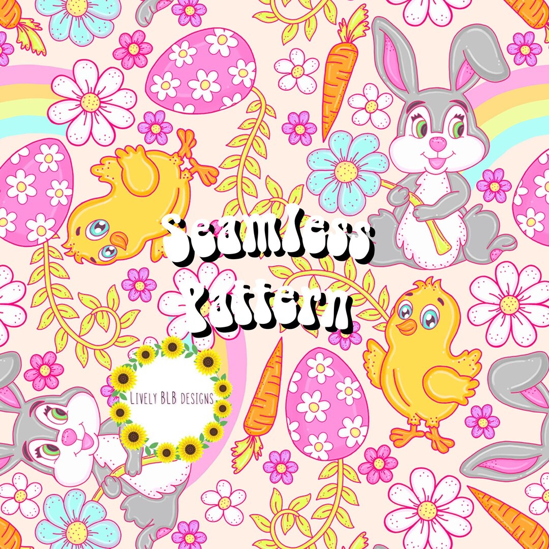 Spring Easter Bunny Repeating Seamless Pattern File Design - Etsy