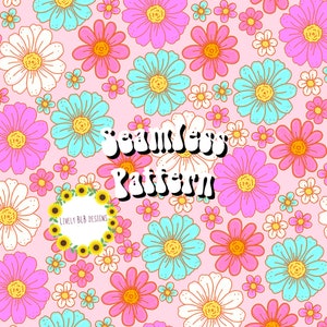 Pink Spring Floral Repeating Seamless Pattern File Design