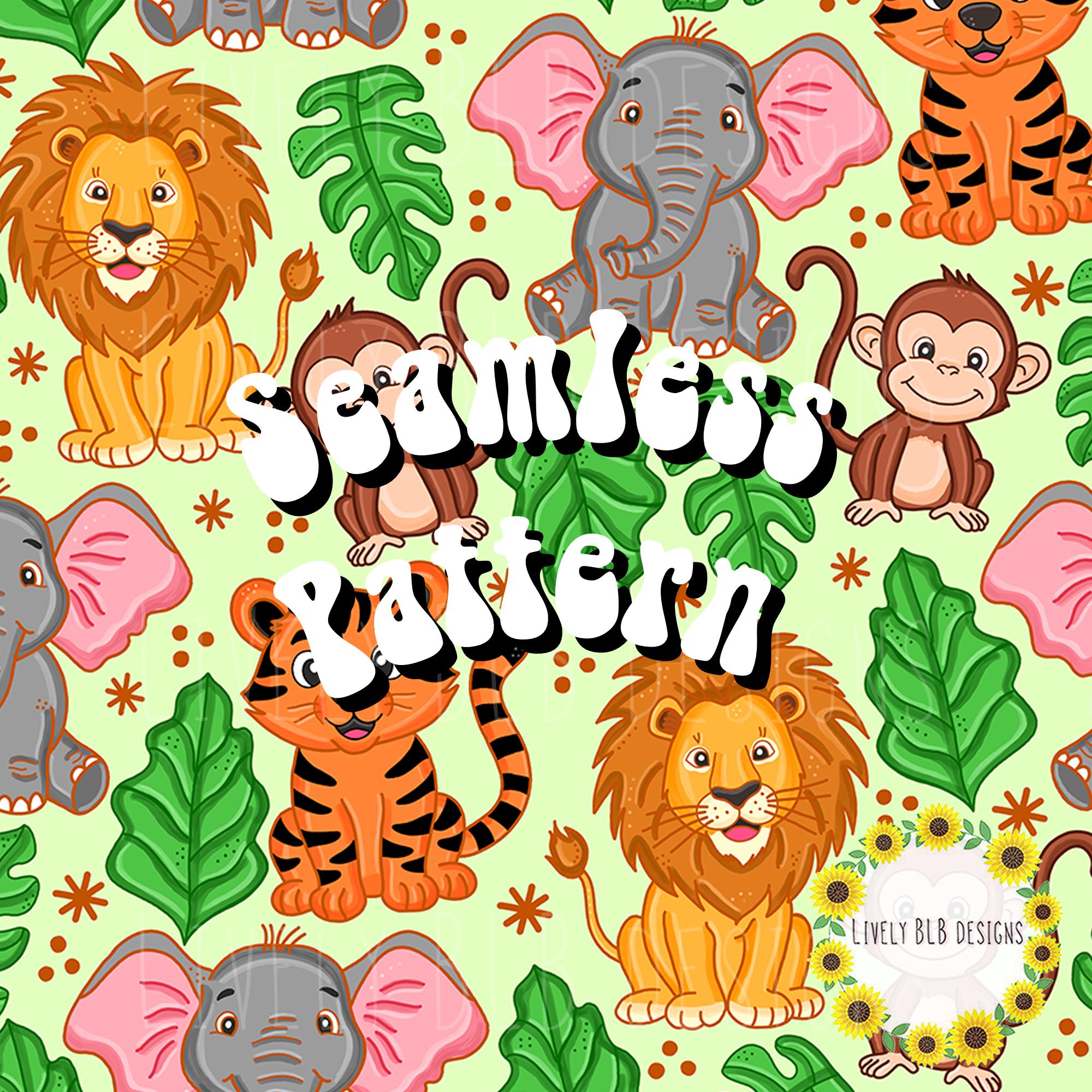 Repeating Patterns Using Animals Safari Animals Repeating Seamless Pattern File Design - Etsy