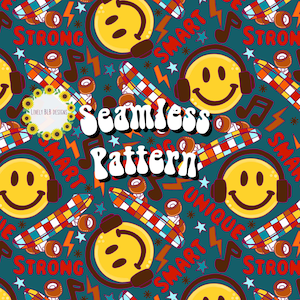 Boy Smile Affirmation Autism Repeating Seamless Pattern File Design