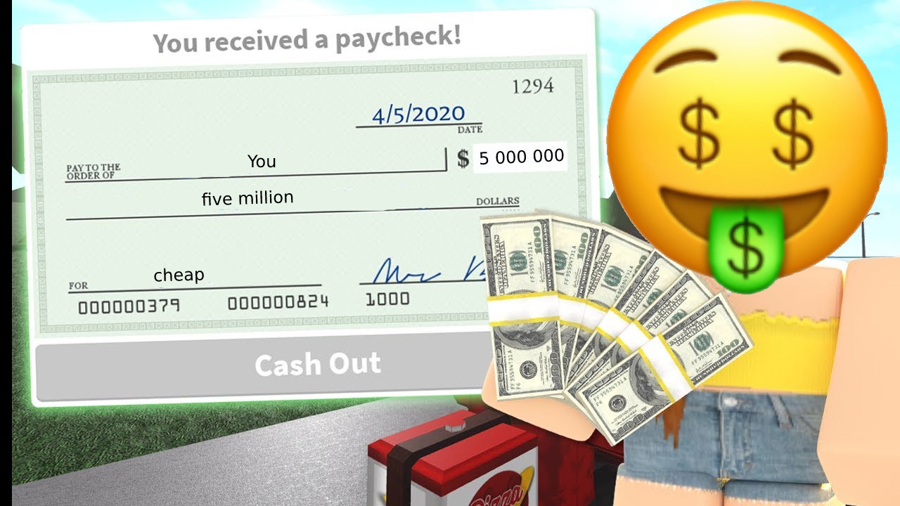 Roblox Bloxburg 5 MILLION Dollars/money/cash Etsy