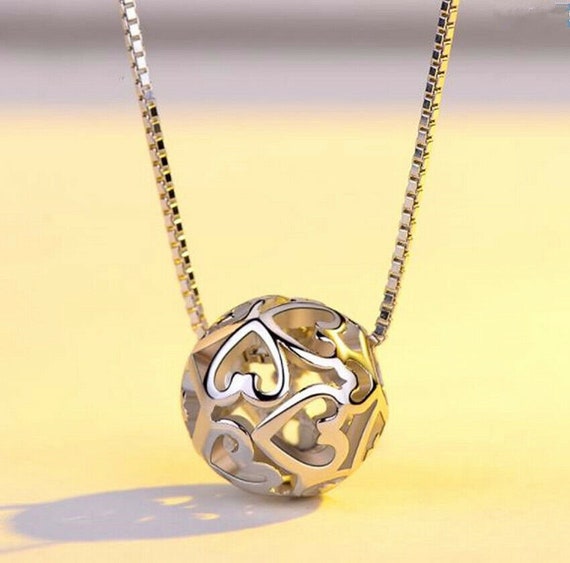 正規品・関税込み◆HEI◆combi heart ball necklace Heart Ball Pendant 925 Sterling Silver Chain Necklace Womens