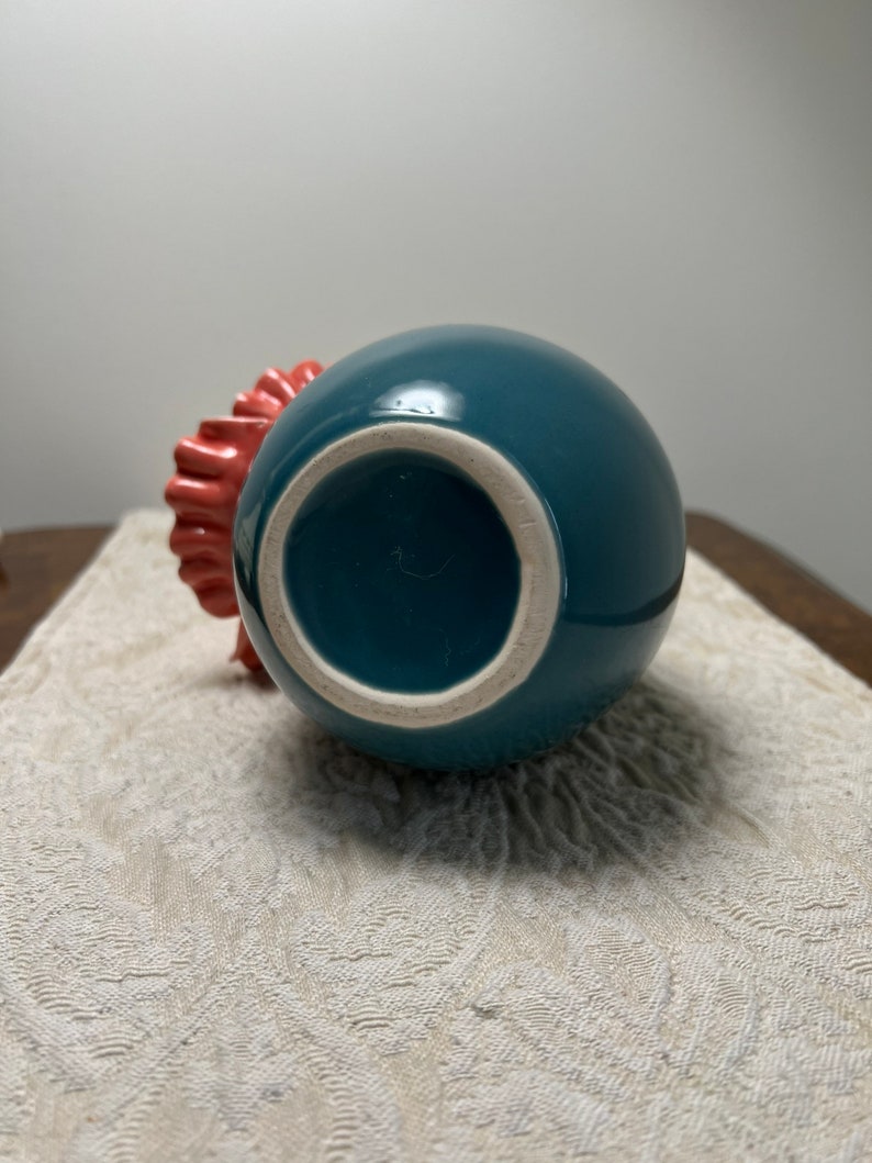 Anthropologie Vase Ceramic Aqua Blue Pink Bloom Anemone Mezo Flower Etsy