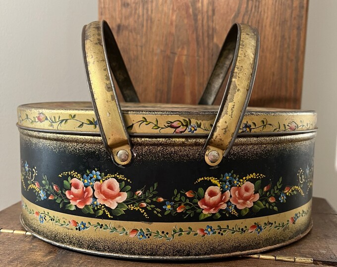 Vintage Sewing Storage Tin Etsy