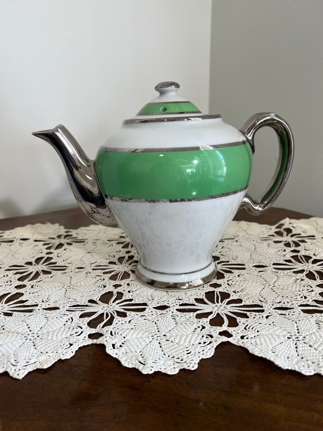 Mccormick & Co 'banquet Teas' Balto English Teapot W/ Gilt Silver Pourer Etsy