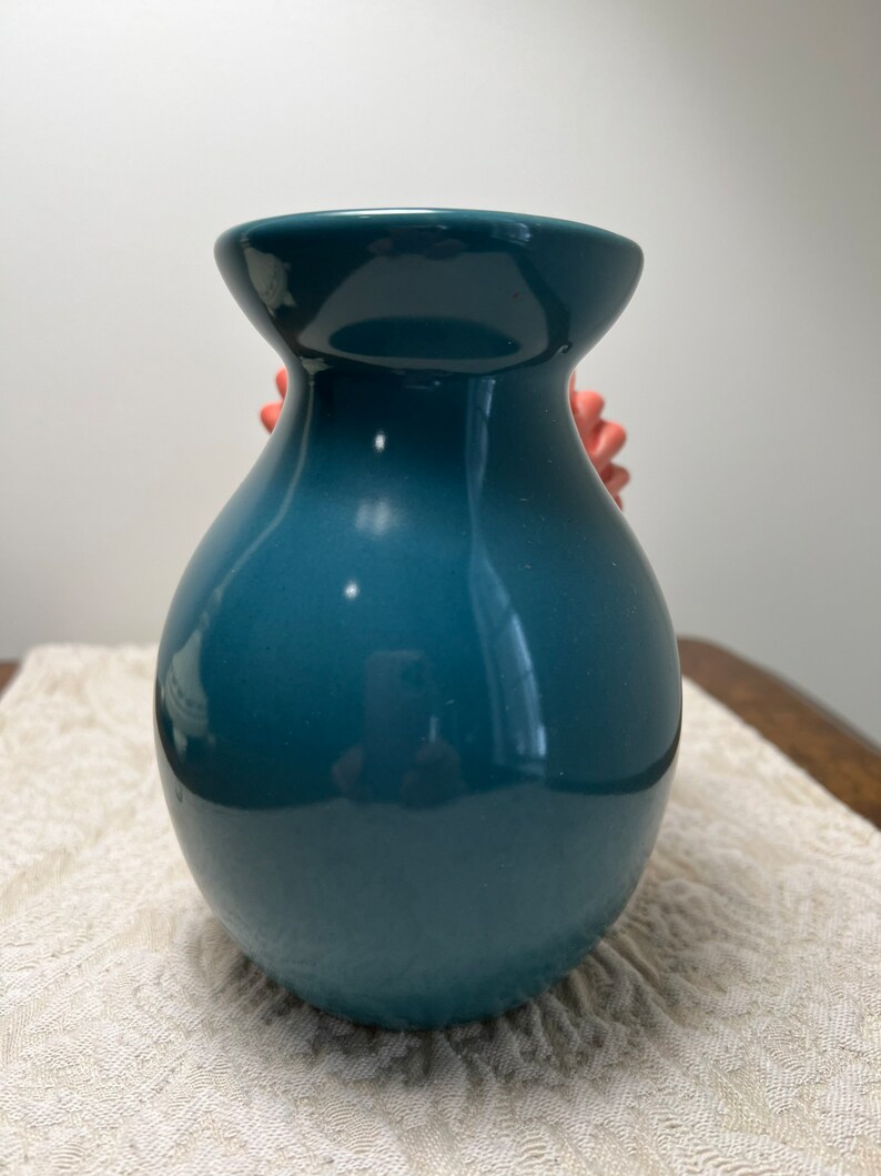 Anthropologie Vase Ceramic Aqua Blue Pink Bloom Anemone Mezo Flower Etsy