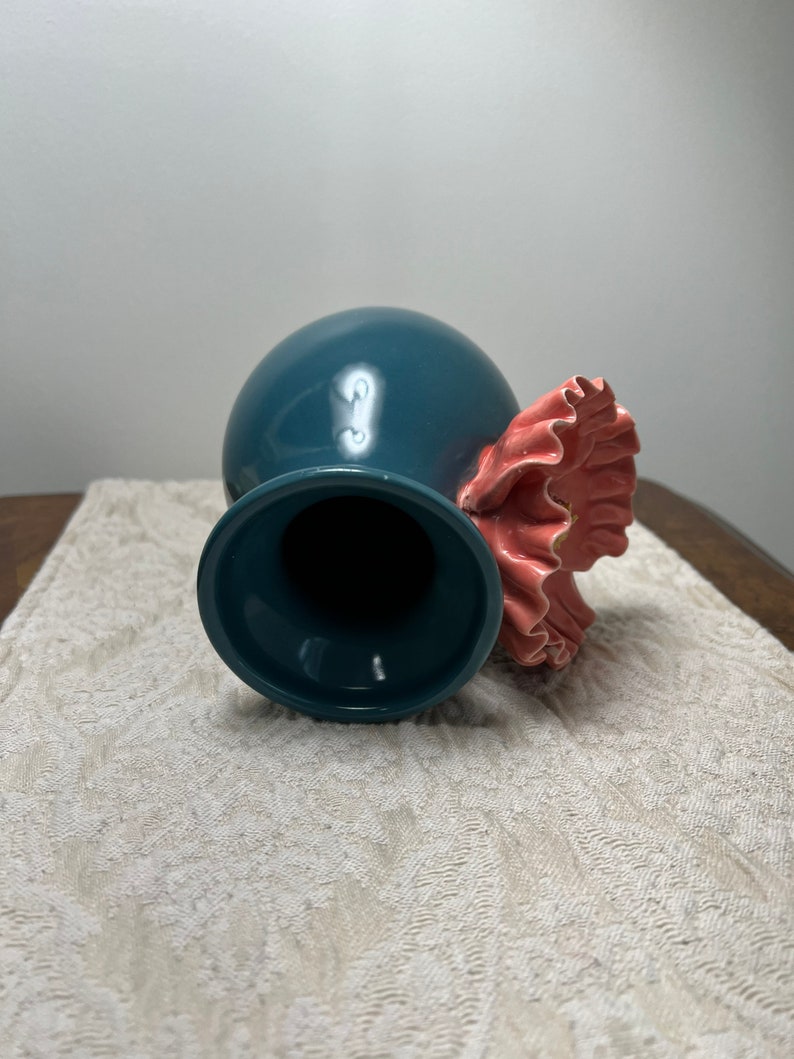 Anthropologie Vase Ceramic Aqua Blue Pink Bloom Anemone Mezo Flower Etsy