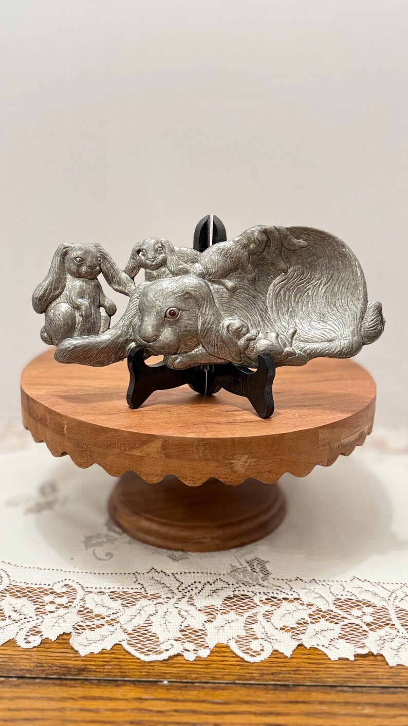1994 Arthur Court Bunny Rabbit Family Spoon Rest or Trinket Dish - Etsy