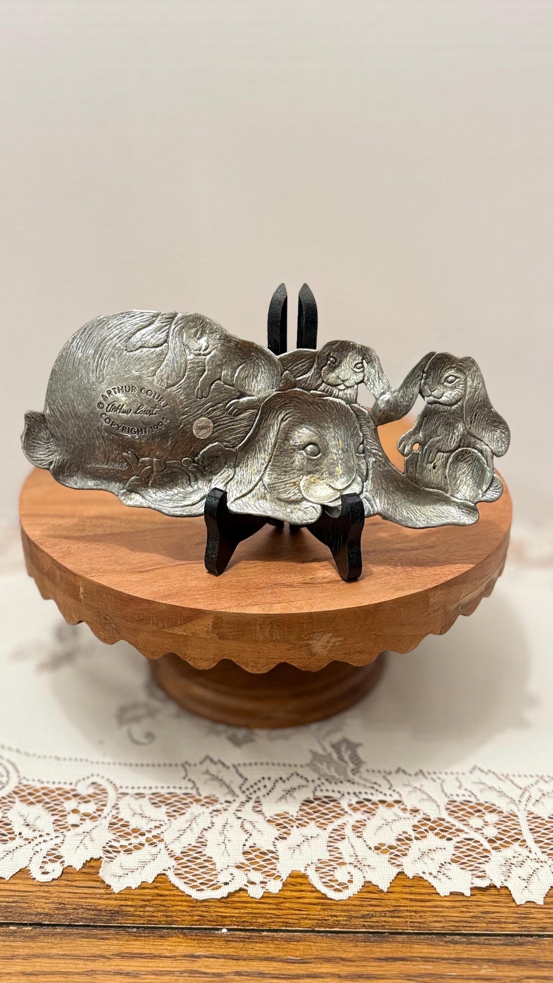 1994 Arthur Court Bunny Rabbit Family Spoon Rest or Trinket Dish - Etsy
