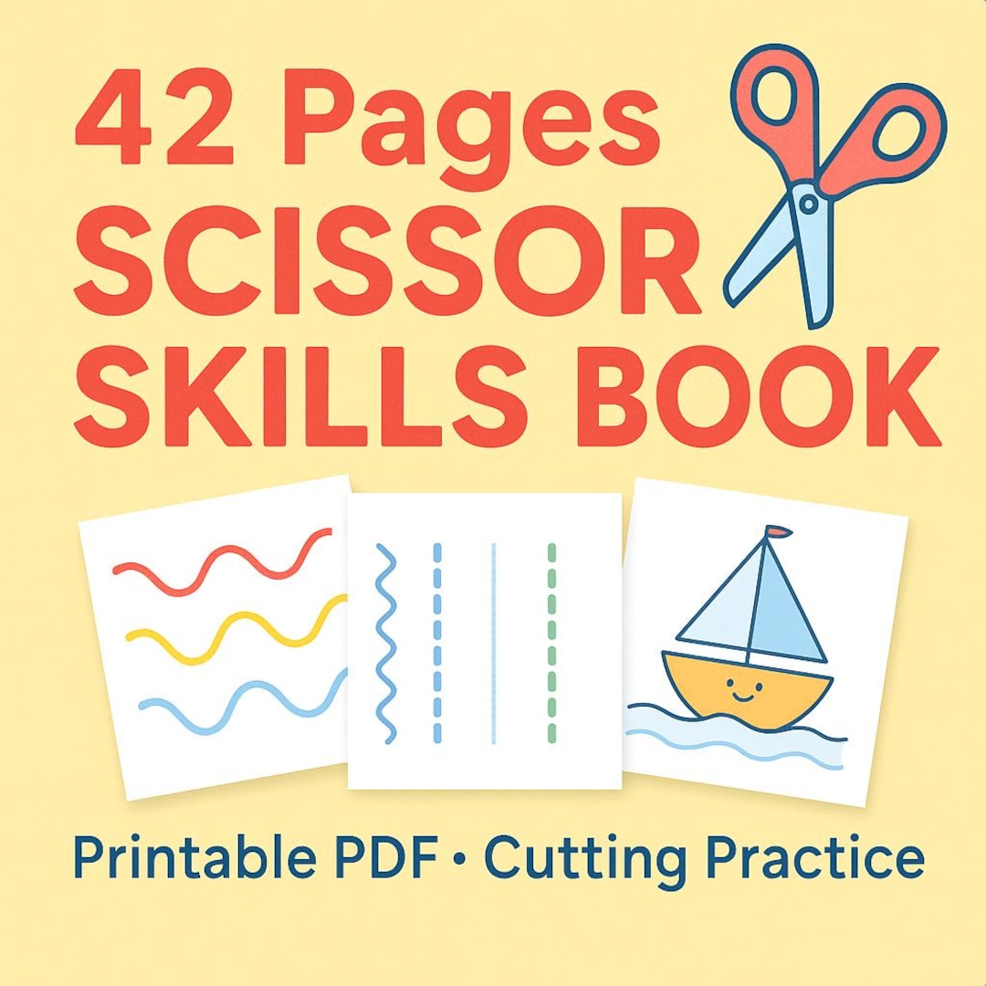 Toddler Scissor Skills Activity Book | Preschool Cutting Practice ...