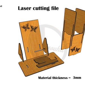 Soporte para teléfono cortado con láser con soporte para bolígrafo de 3 mm, 4 mm imagen 4