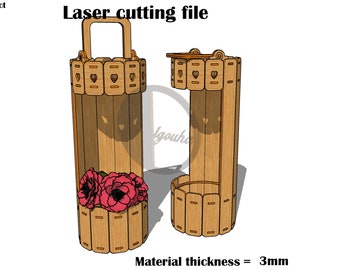 Laser cut Flower box SVG 2.7mm-3mm