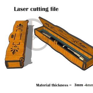 Laser Cut Stiftbox SVG 3 mm, 4 mm
