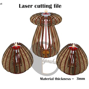 Laser Cut Candle Holder SVG Laser Cutting File zdjęcie 1