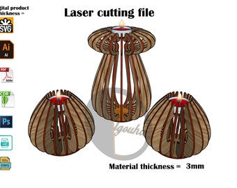 Laser Cut Candle Holder SVG - Laser Cutting File