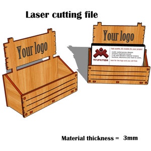 Laser Cut Visitenkartenhalter SVG in den Formaten 3mm-4mm-2,7mm Bild 2