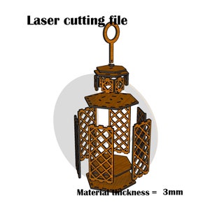 Lantern candle holder laser cut file zdjęcie 4