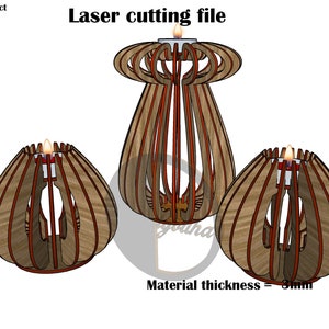 Laser Cut Candle Holder SVG Laser Cutting File zdjęcie 3