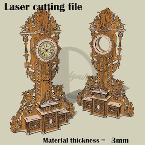 Orologio angolare tagliato al laser SVG 3 mm