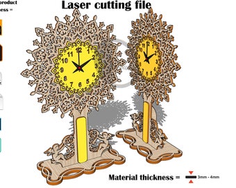 Horloge de bureau ange découpée au laser SVG 3 mm-4 mm