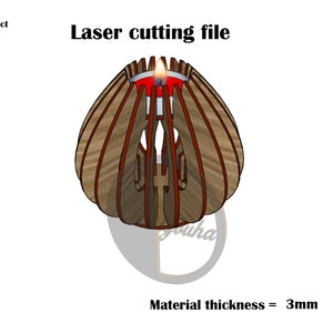 Laser Cut Candle Holder SVG Laser Cutting File zdjęcie 4