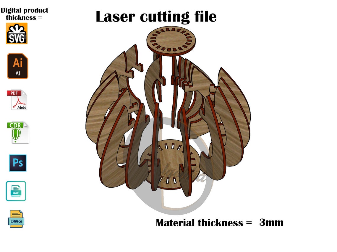 Bougeoir découpé au laser SVG Fichier de découpe laser - Etsy France