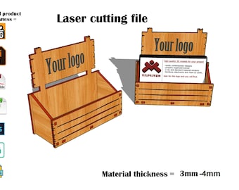 Lasergesneden visitekaartjeshouder SVG 3 mm-4 mm-2,7 mm