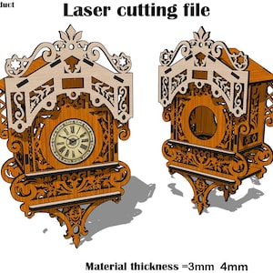 Orologio da parete tagliato al laser SVG 3 mm,4 mm