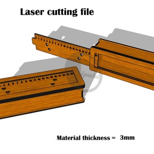 Pencil holder and Ruler laser cut file/3mm -dxf,cdr,svg,dwg,pdf,ai,eps file for laser cut & cnc