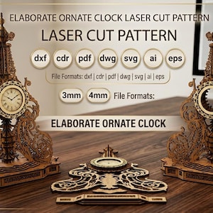 Relógio Jennifer cortado a laser em SVG 3 mm, 4 mm
