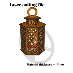 Lantern candle holder laser cut file zdjęcie 3