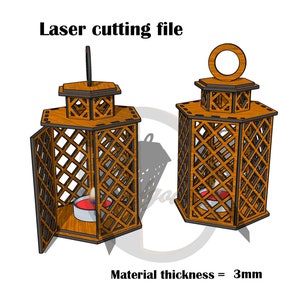 Lantern candle holder laser cut file zdjęcie 1