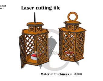 Lantern candle holder laser cut file