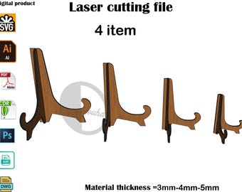 Wooden Display Easel SVG Laser cut 3mm-4mm-5mm