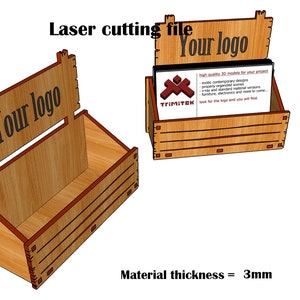 Porte-cartes de visite découpé au laser SVG 3mm-4mm-2,7mm image 8