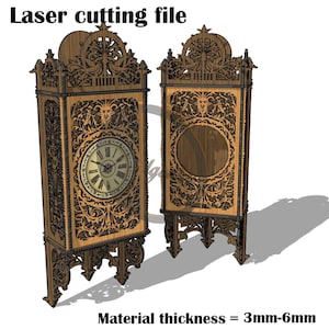 Orologio da parete tagliato al laser SVG 3 mm-6 mm