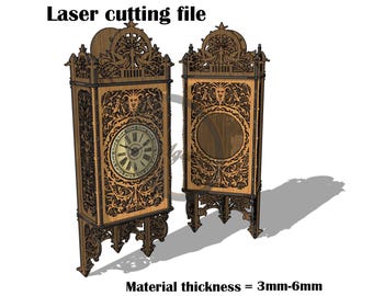 Laser cut Wall Clock SVG 3mm-6mm