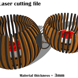 Laser Cut Candle Holder SVG , 2 size 3mm