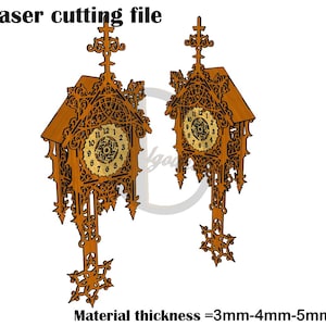 Orologio da parete tagliato al laser con pendolo SVG -3 mm-4 mm-5 mm