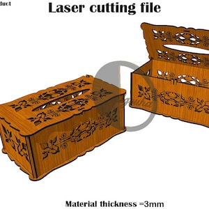 Scatola di fazzoletti tagliati al laser SVG 3 mm