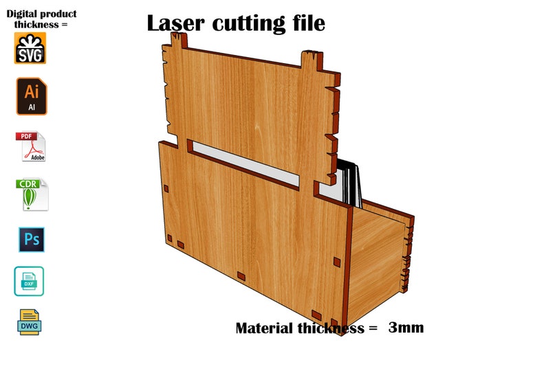 Laser Cut Visitenkartenhalter SVG in den Formaten 3mm-4mm-2,7mm Bild 6