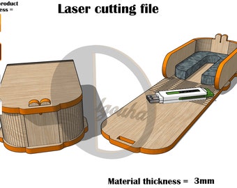 Laser cut USB BOX SVG 3mm