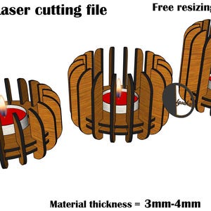 Laser Cut Candle Stand SVG , 3 size 3mm-4mm