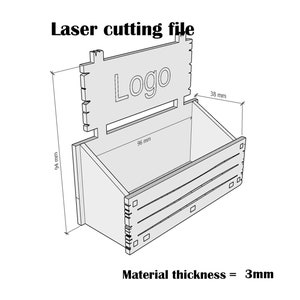 Laser Cut Visitenkartenhalter SVG in den Formaten 3mm-4mm-2,7mm Bild 3
